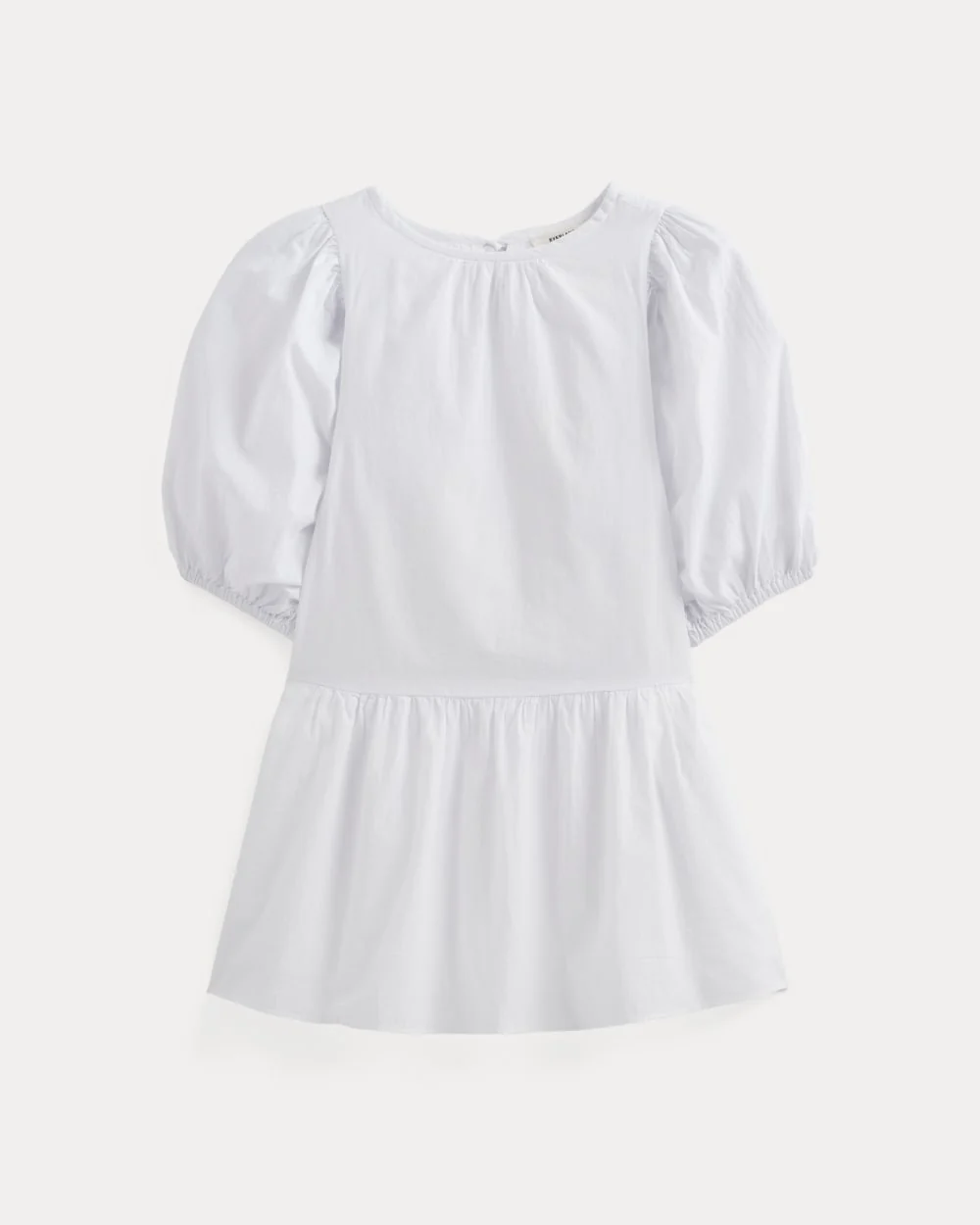 The Gauze Puff-Sleeve Mini Dress | White