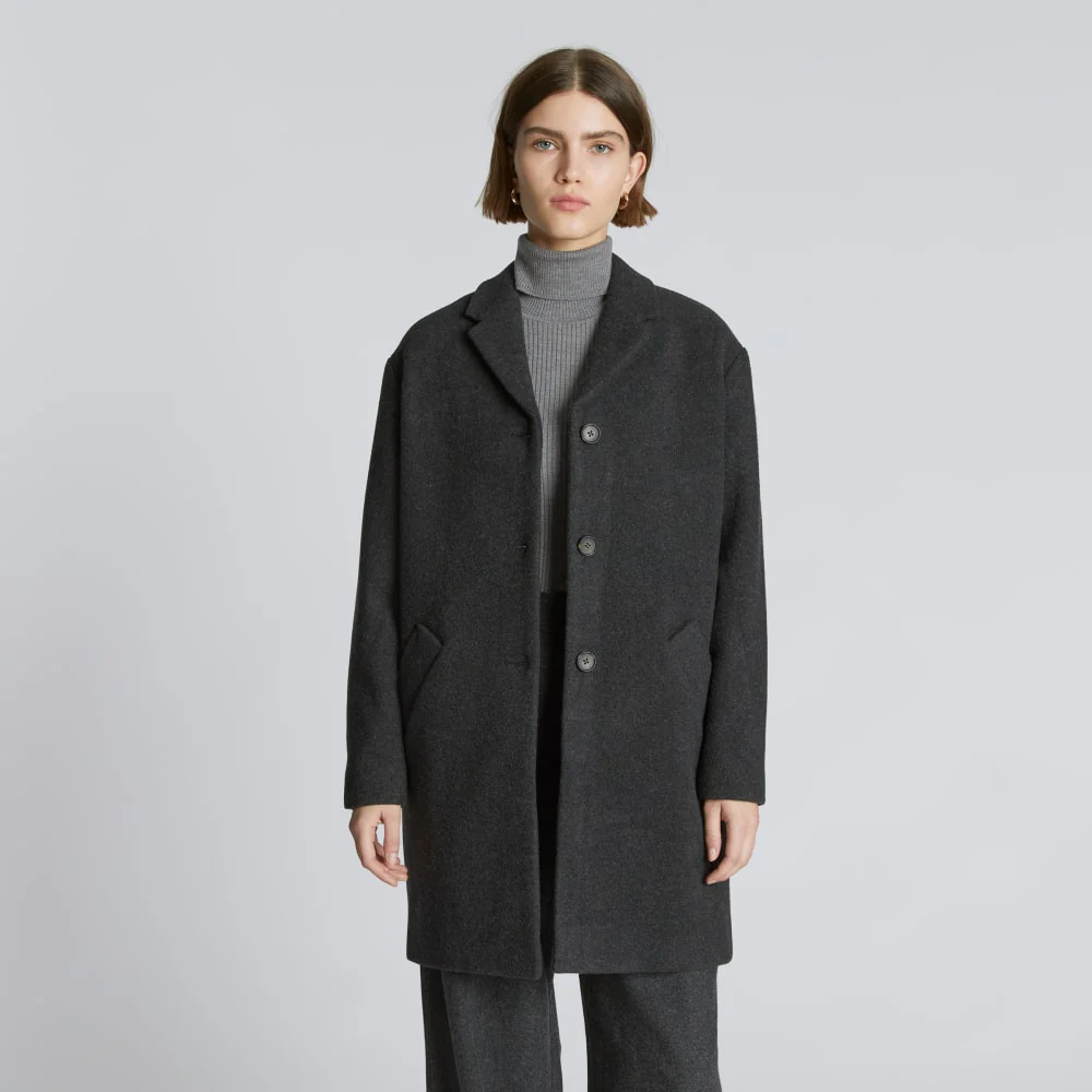 The Italian ReWool® Cocoon Coat | Heathered Black