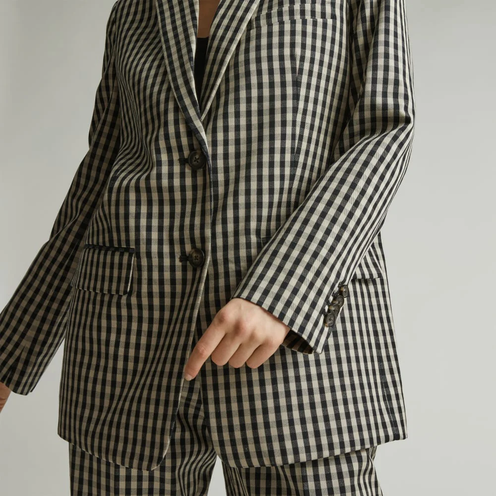 The Oversized Blazer in Buttersmooth | Khaki / Black