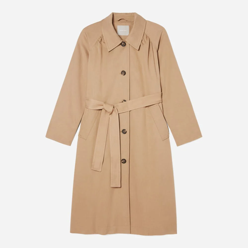 The Gathered Drape Trench | Ash Brown