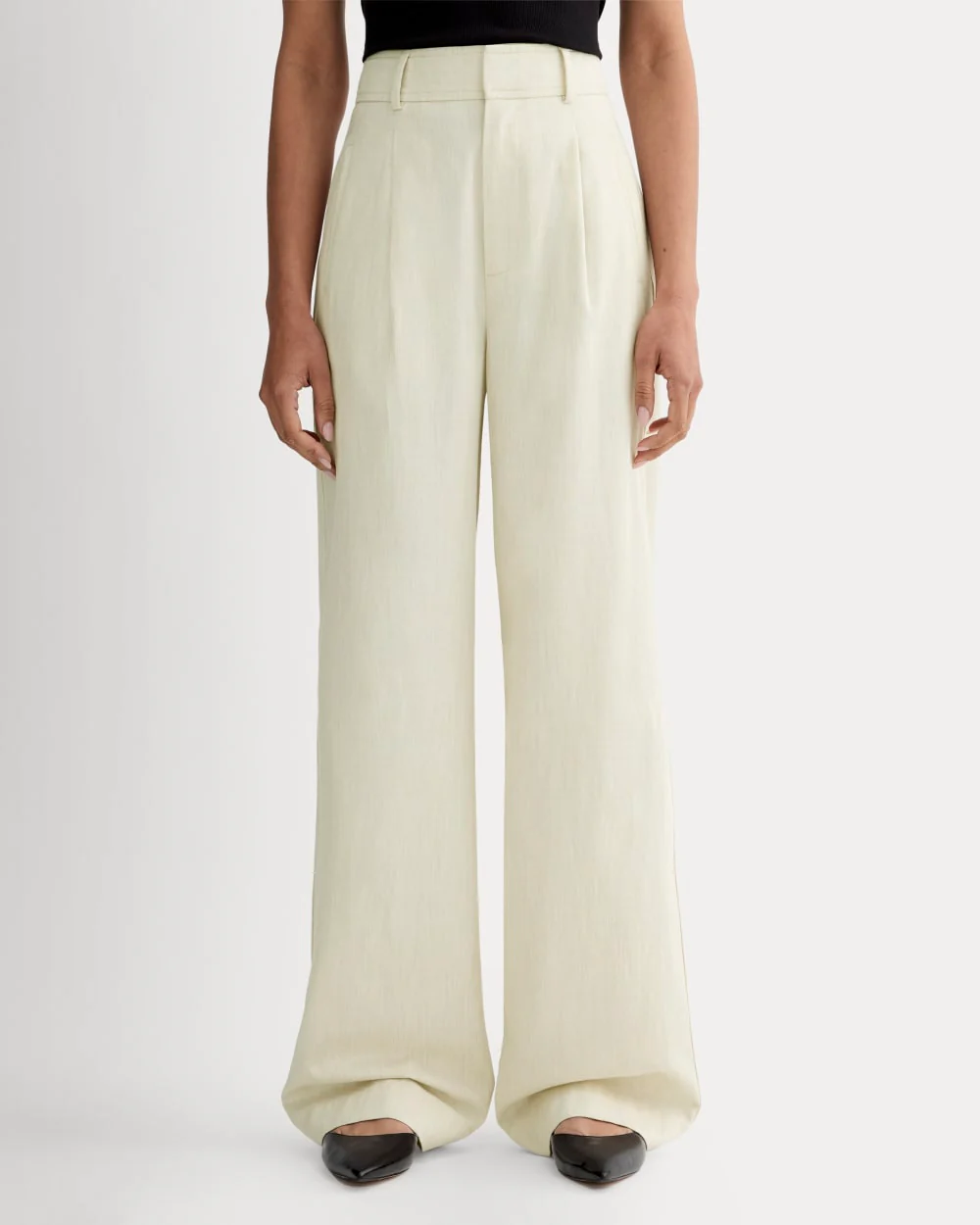 The Draper Pleated Pant in Buttersmooth | Heathered Oat | 32 Inseam