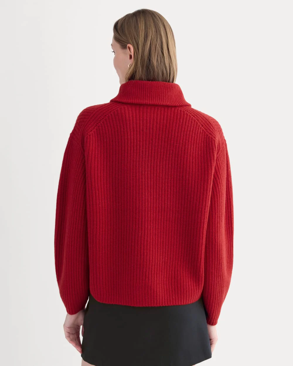 The Half-Zip Sweater in Luxe Merino | Berry Red