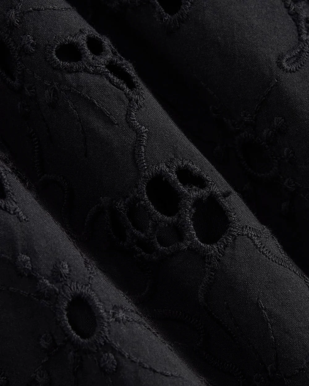 The Eyelet Mini Shift Dress | Black