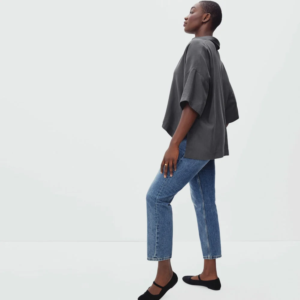 The Drapey Square Shirt | Slate Grey