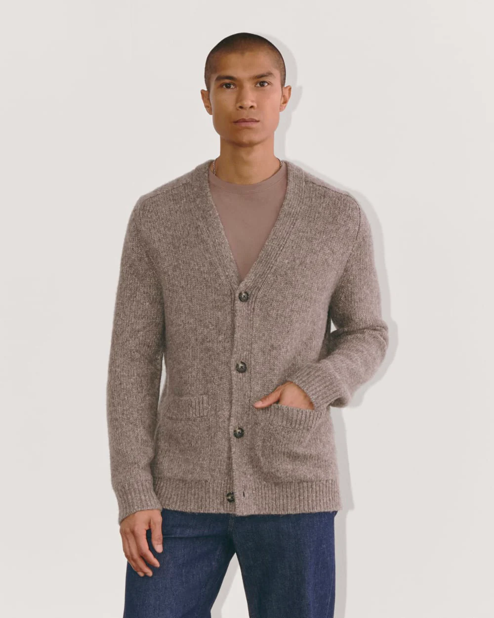The Cloud Relaxed Cardigan | Taupe Melange