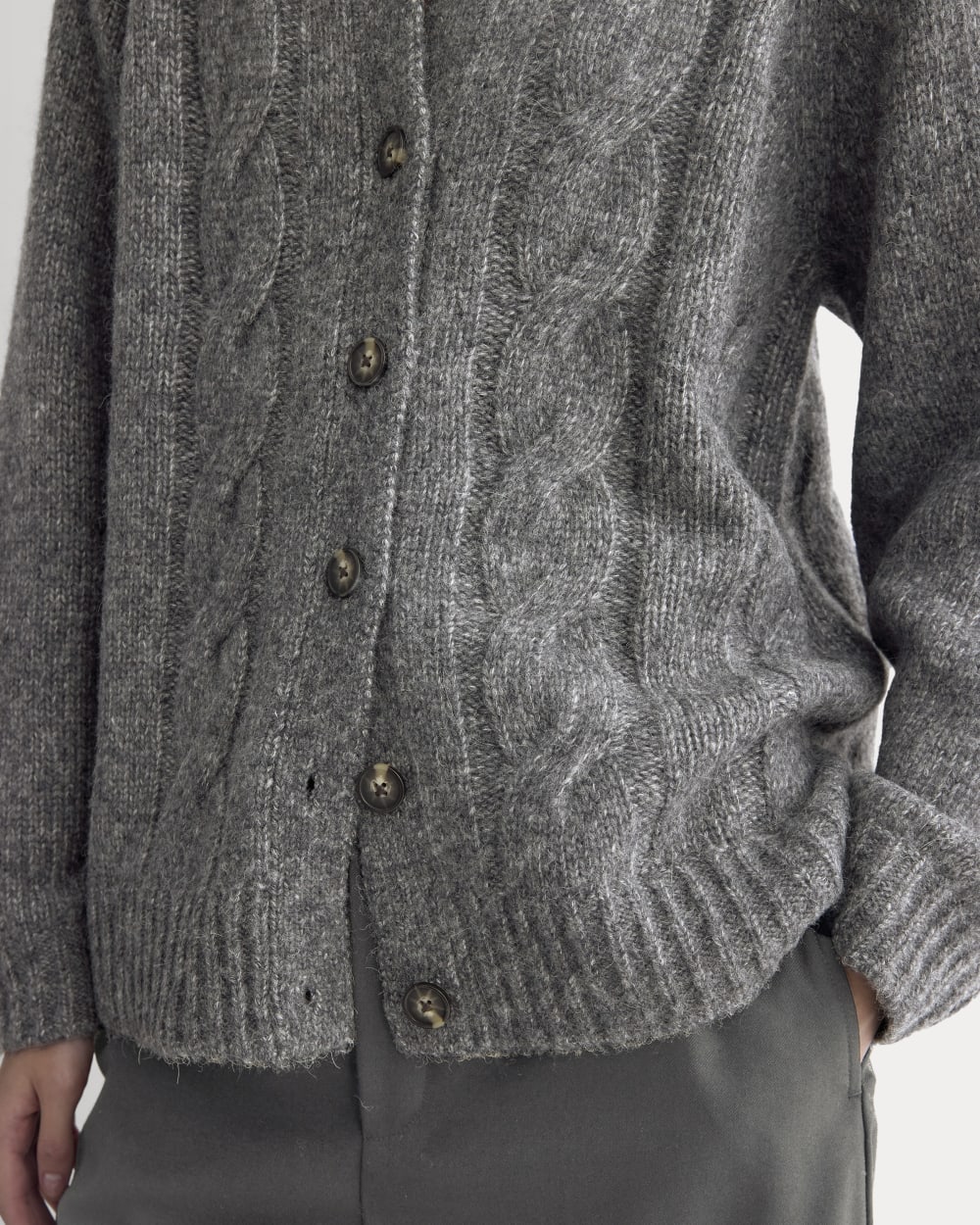 Cloud Cable Cardigan | Heather Charcoal
