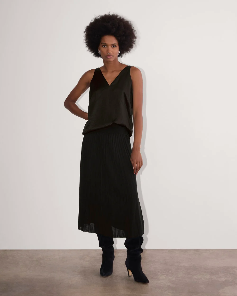 The Satin Tank | Black