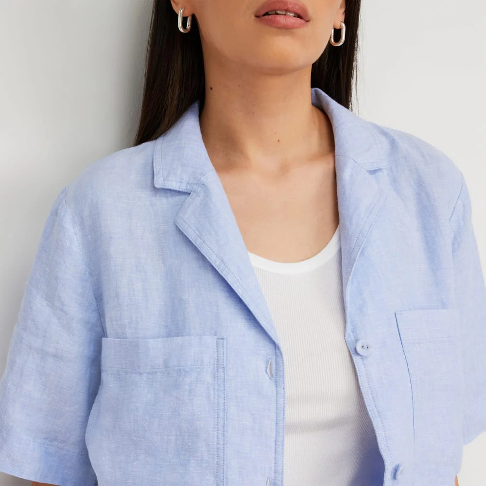 The Linen Workwear Shirt | Light Blue