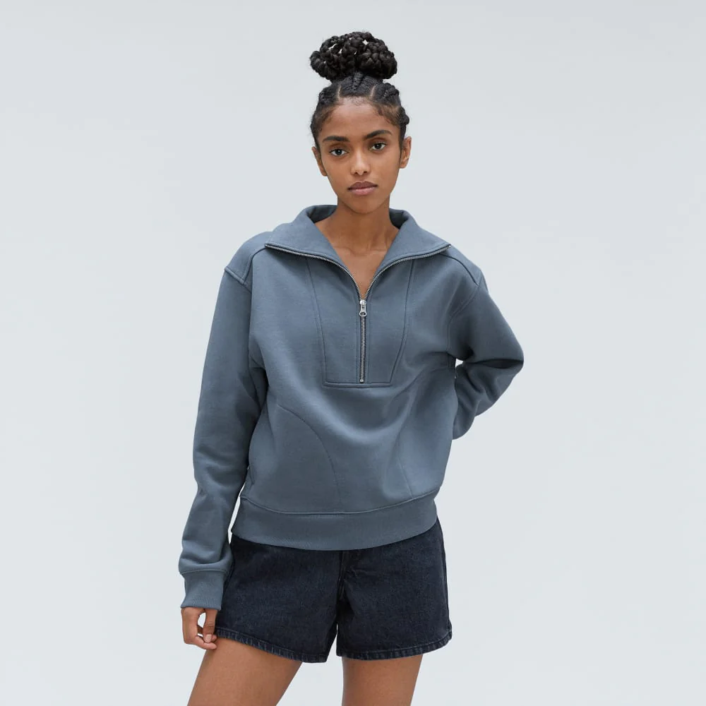 The Track Half-Zip | Faded Blue