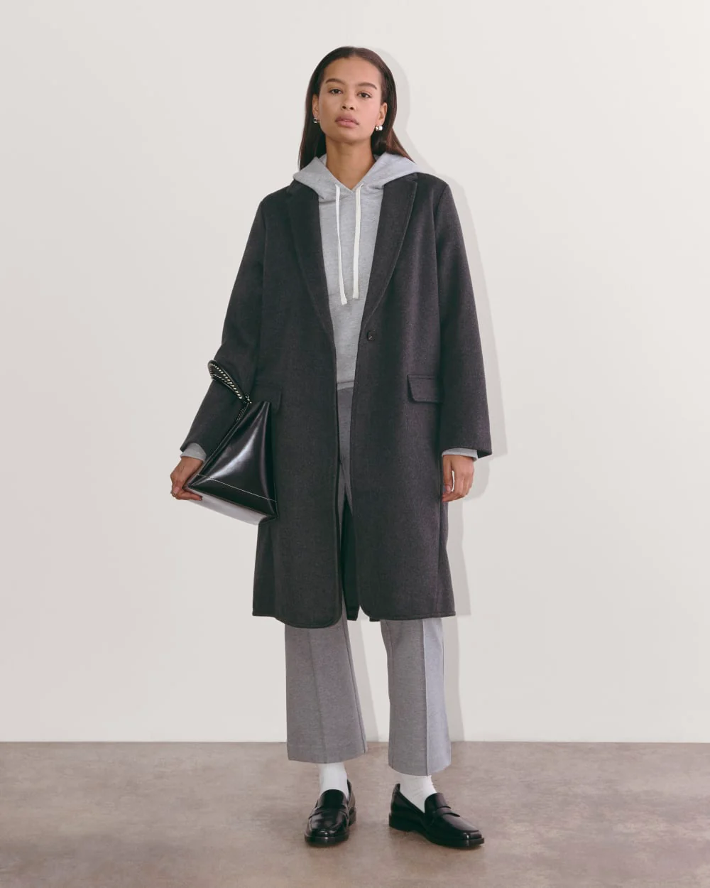 The Topcoat in Wool | Dark Charcoal Melange