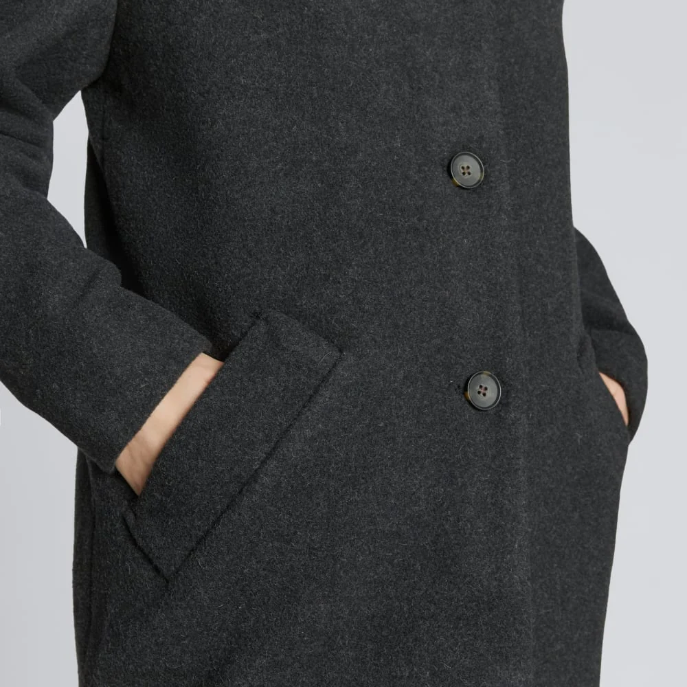 The Italian ReWool® Cocoon Coat | Heathered Black