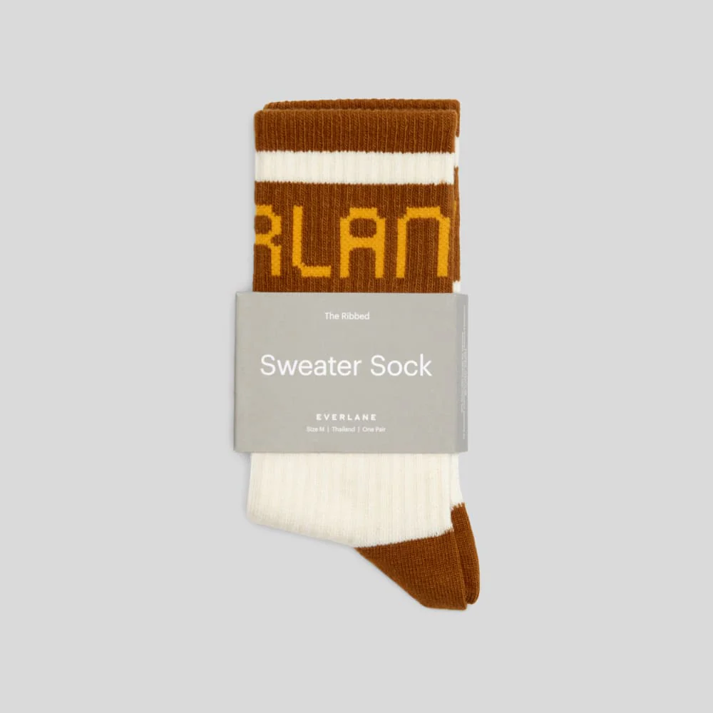 The Ribbed Sweater Sock | Tapenade / Canvas Tan