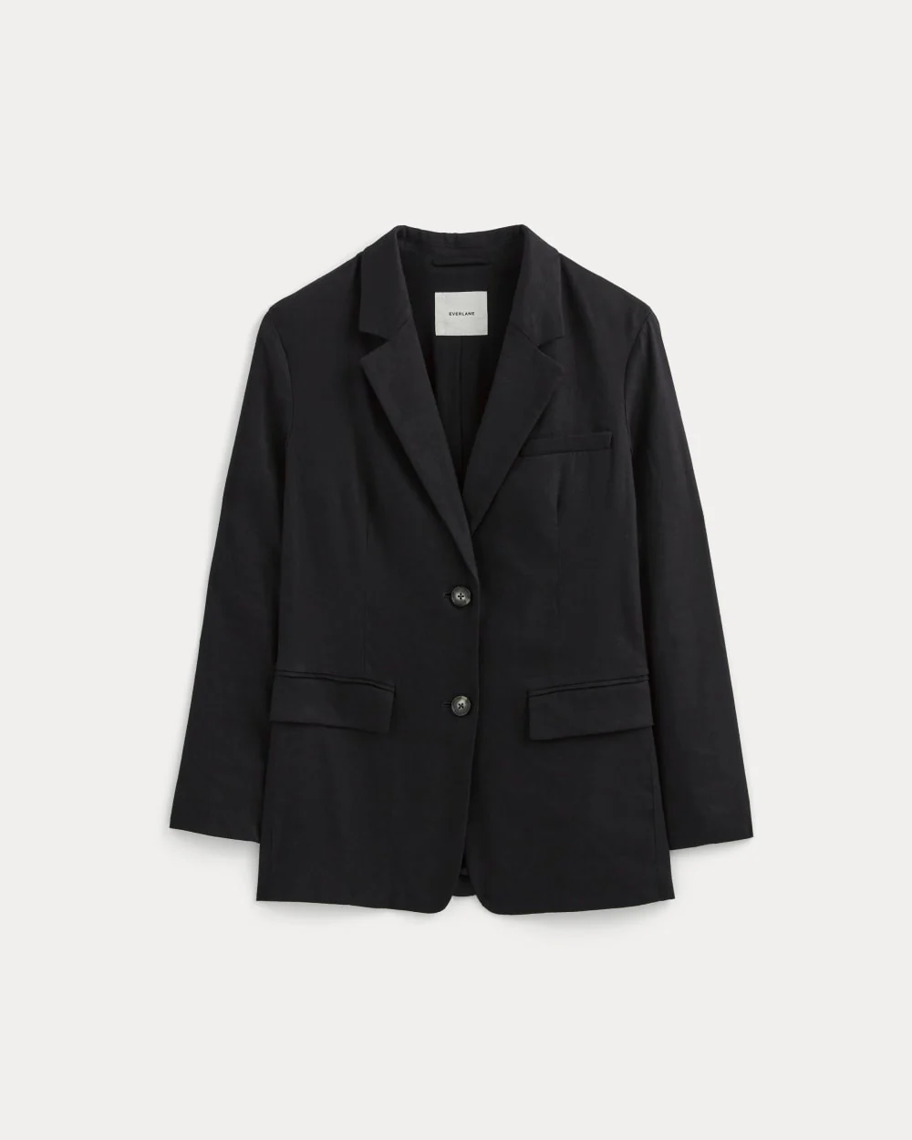 The Oversized Blazer in Stretch Linen | Black