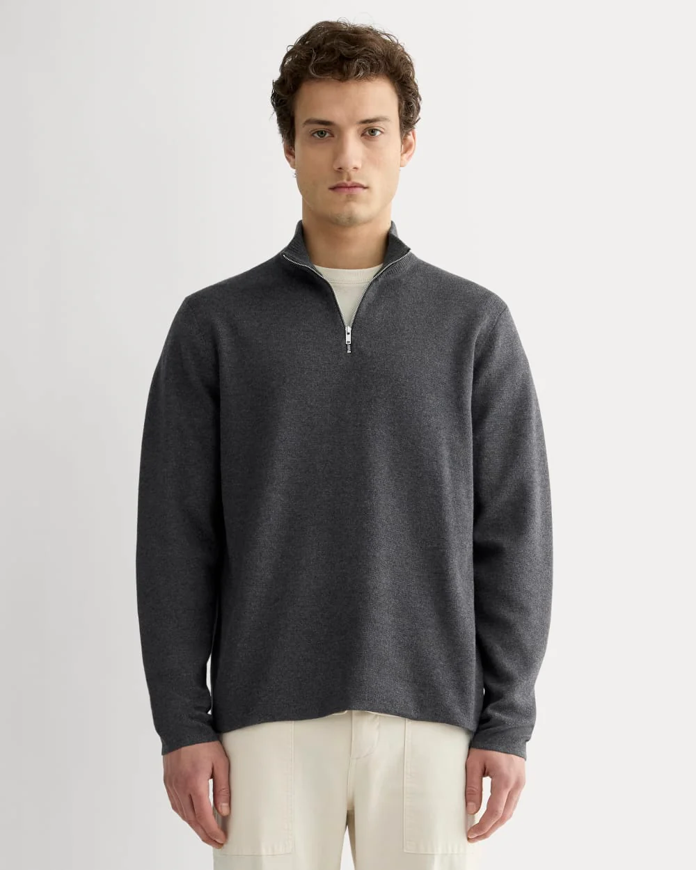 The No-Sweat Quarter-Zip | Heathered Ash