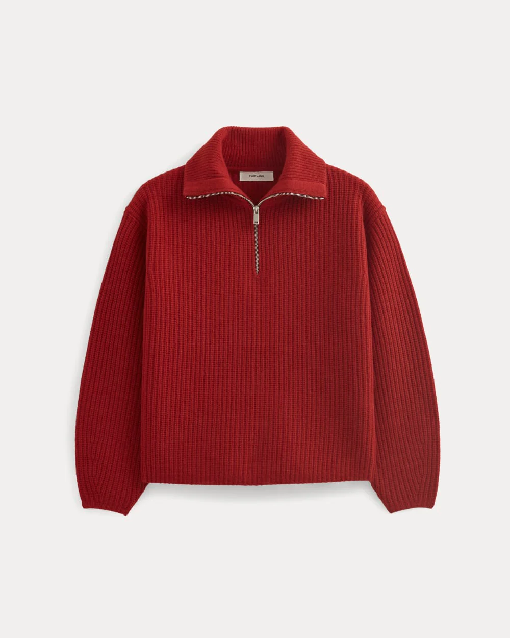 The Half-Zip Sweater in Luxe Merino | Berry Red