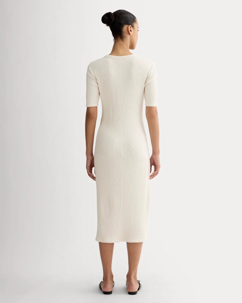 The Rib-Knit Henley Dress | Bone