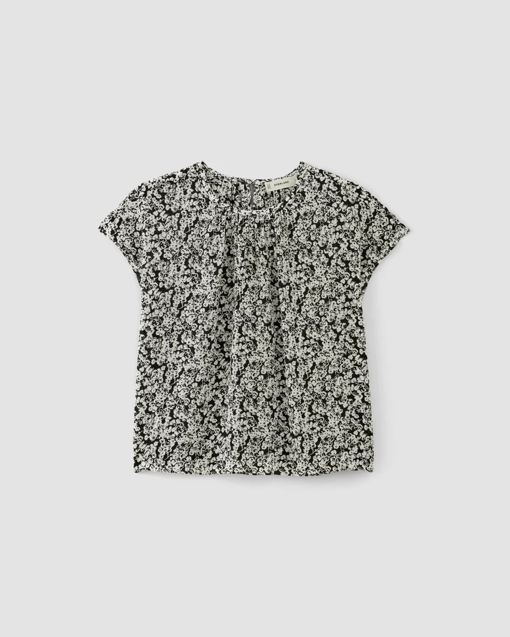 The Gathered Neck Top | Black / Bone Mini Floral
