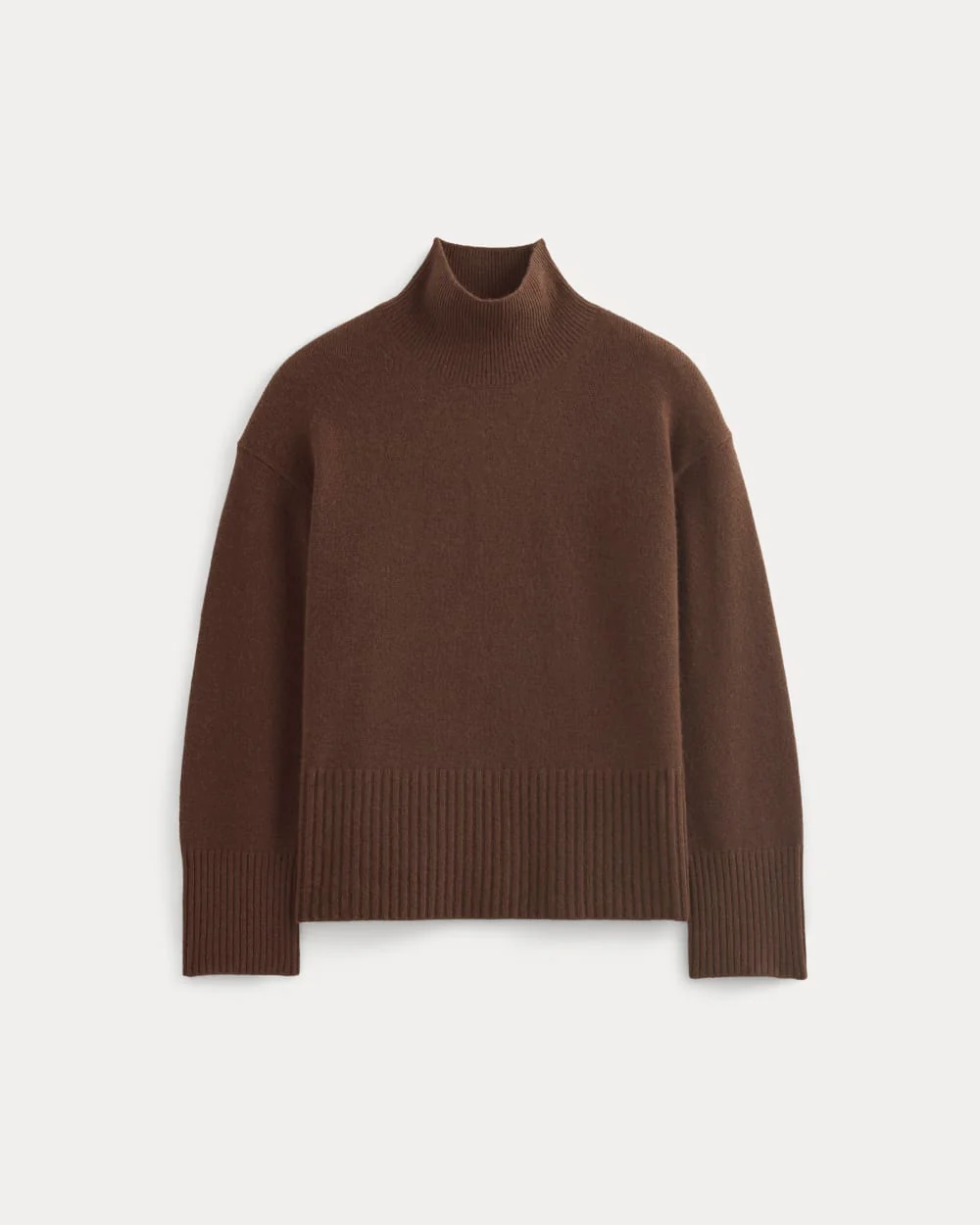 The Boxy Turtleneck in Cashmere | Dark Mahogany