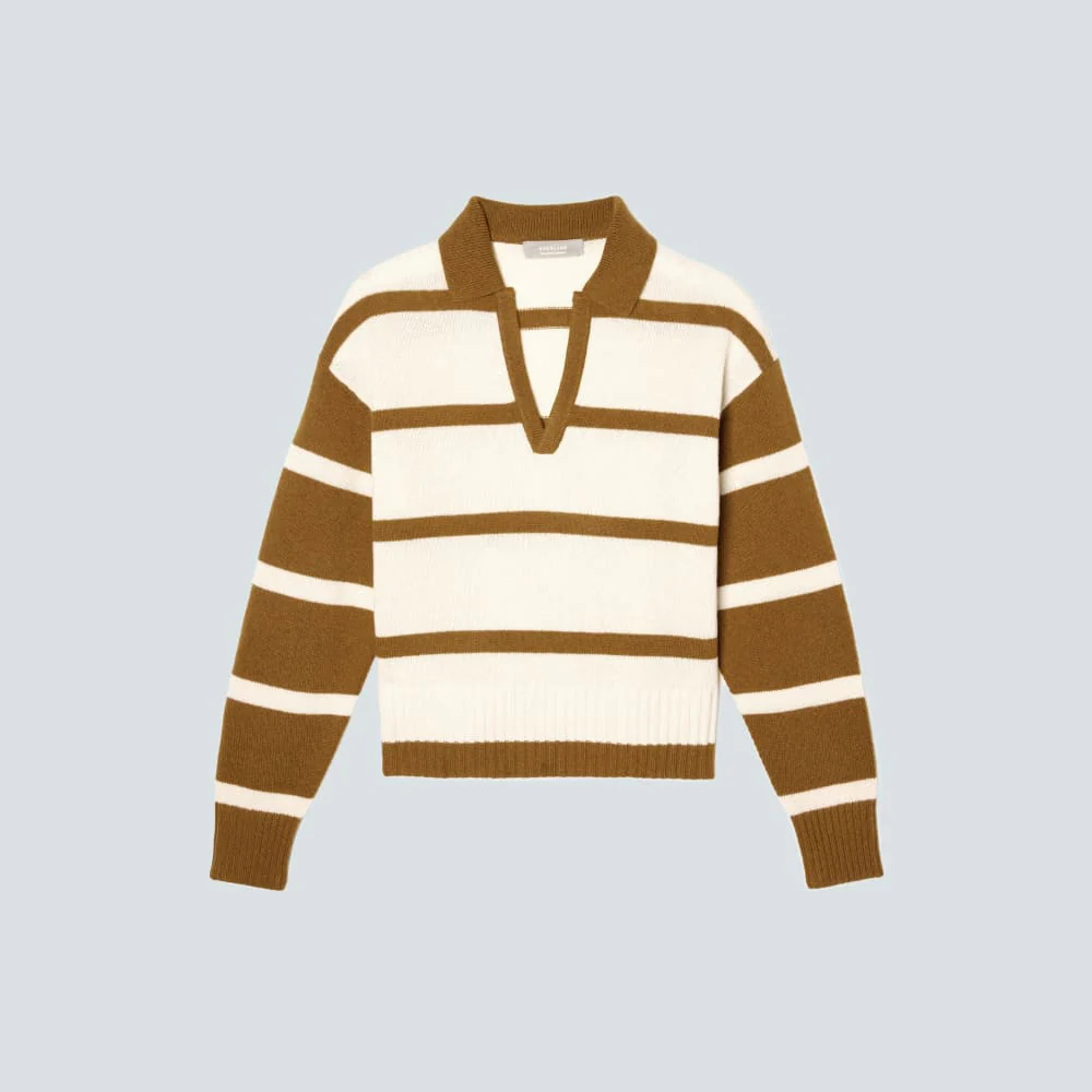 The Cashmere Polo | Bone / Tapenade