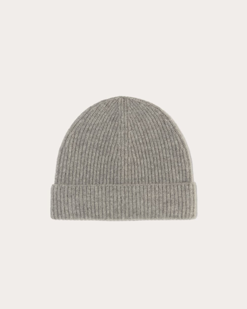 The Cashmere Ribbed Beanie | Light Heather Grey