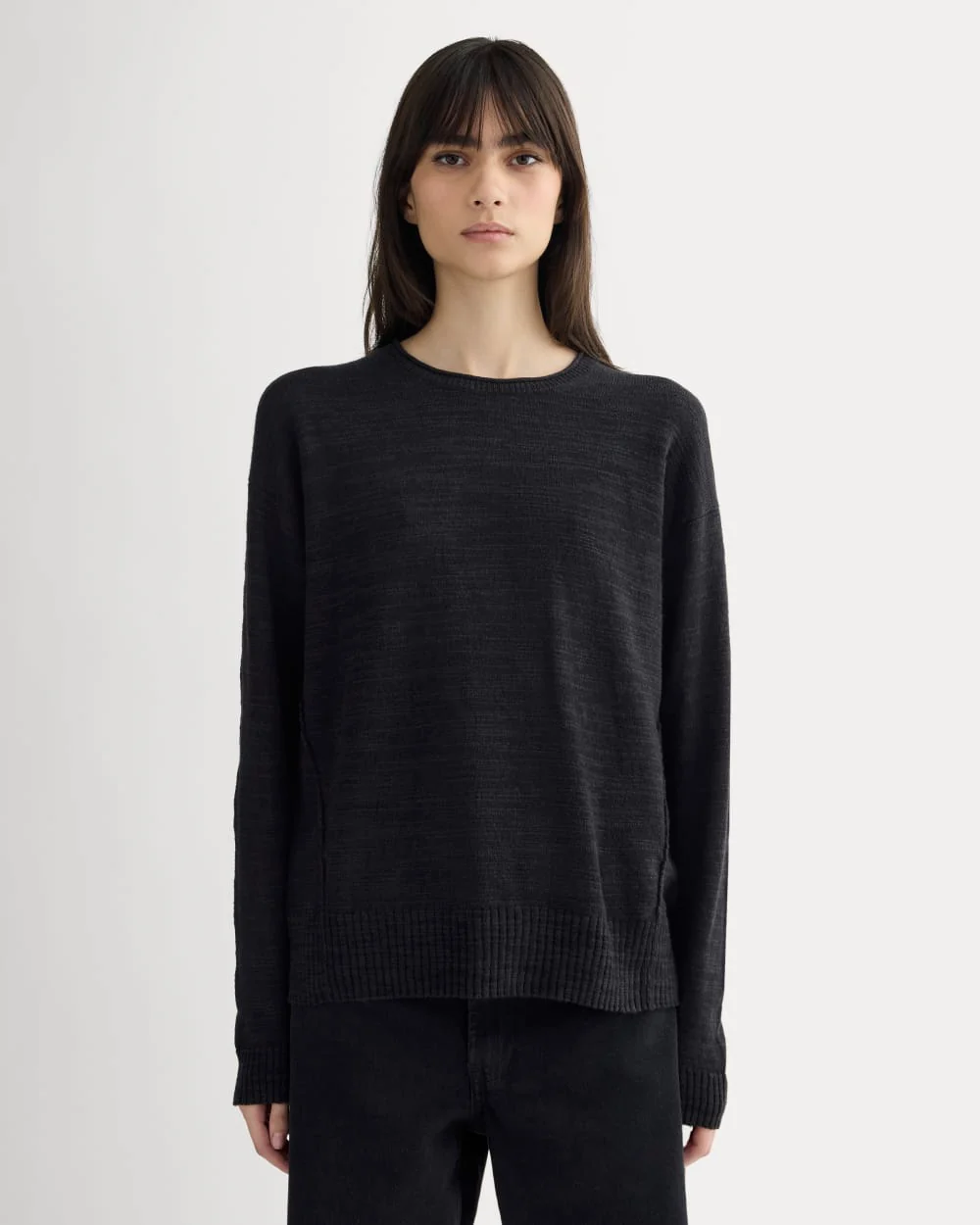 The Slouch Sweater in Cotton Linen | Black