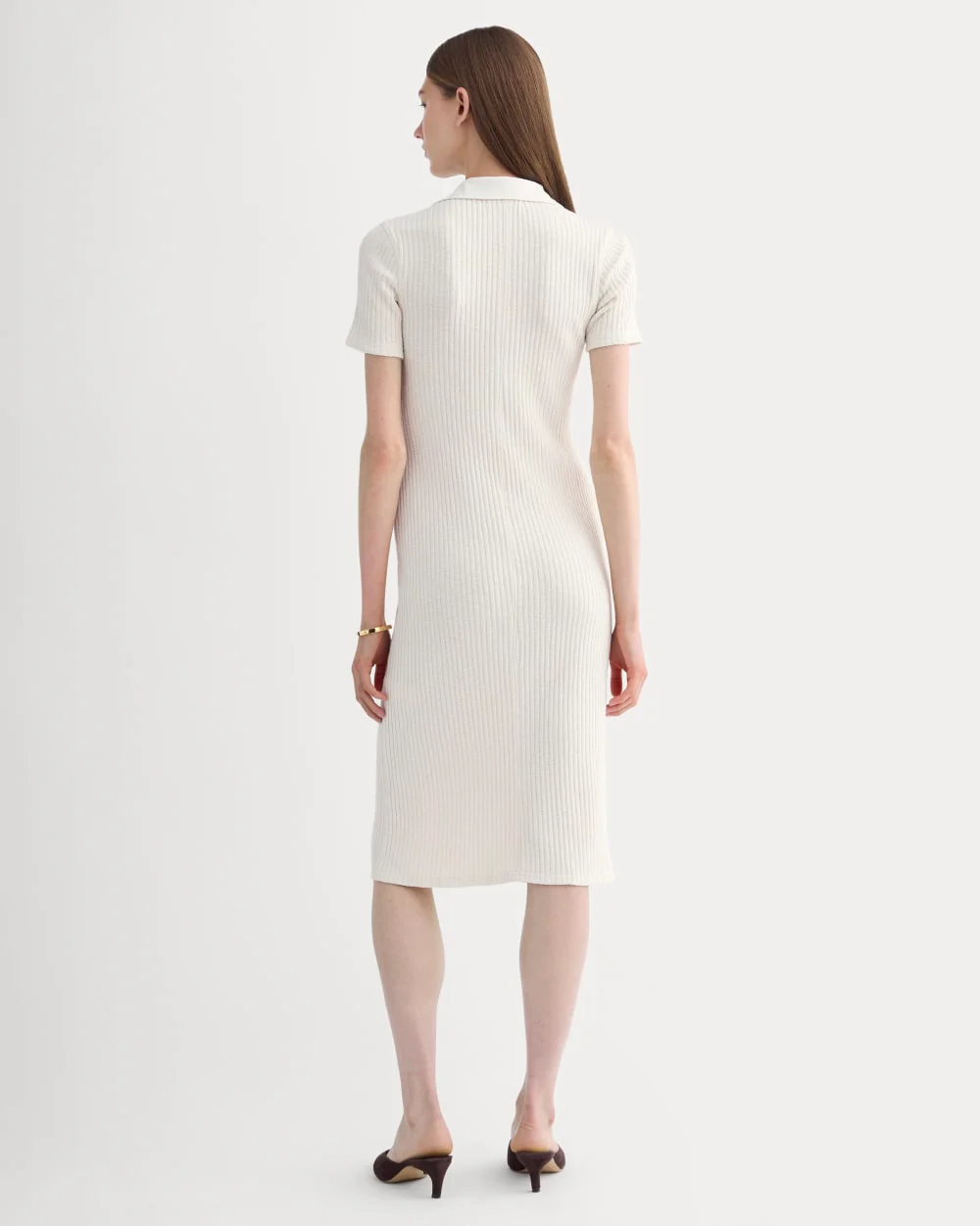 The Cozy Rib Polo Dress | Bone