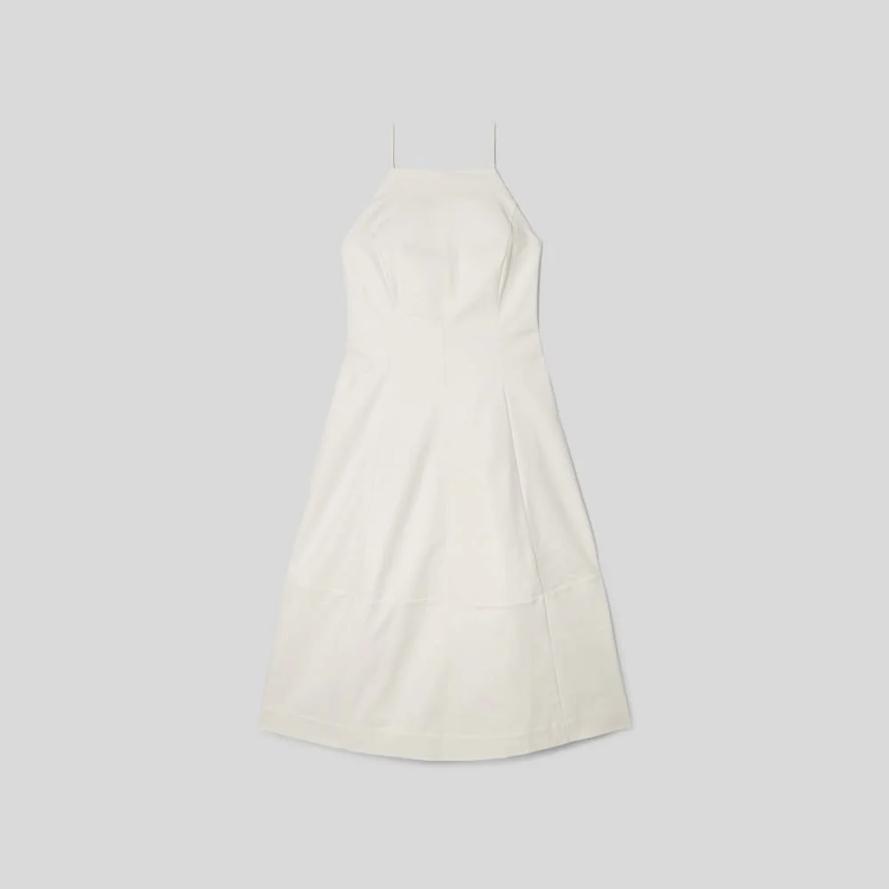 The Structured Cotton Bell Dress | Bone