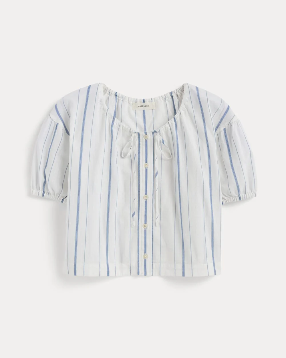 The Gauze Button-Up | Bone / Dutch Blue