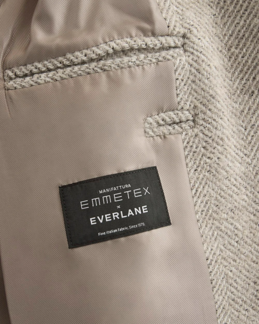 Italian Belted Overcoat | Taupe Herringbone