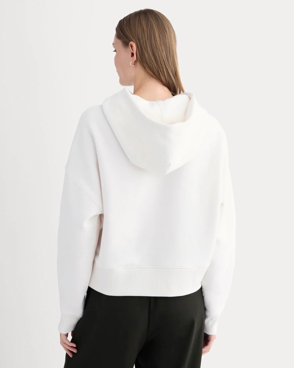 Cropped Luxe Fleece Hoodie | Bone