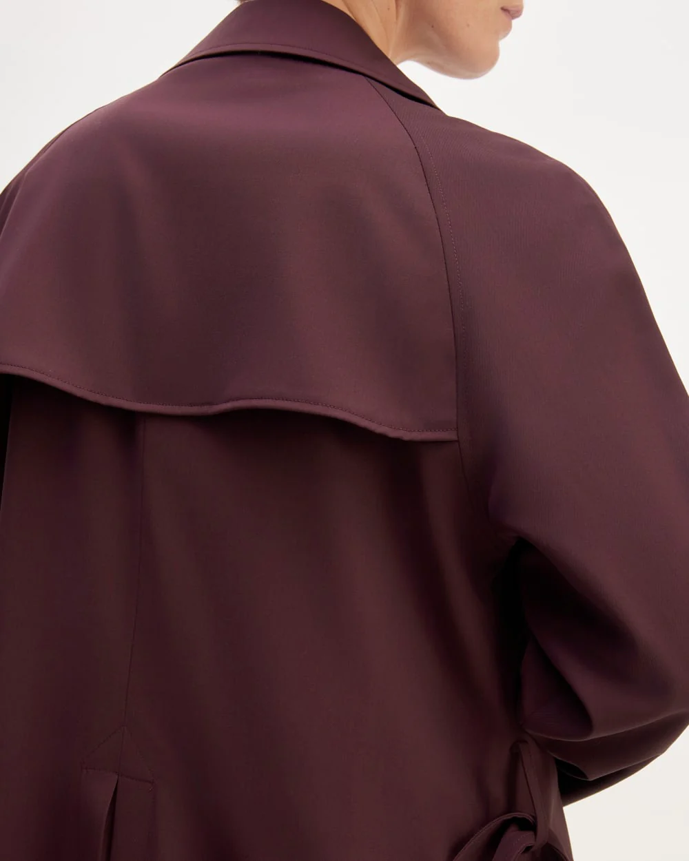 The Italian Wool Modern Trench | Burgundy