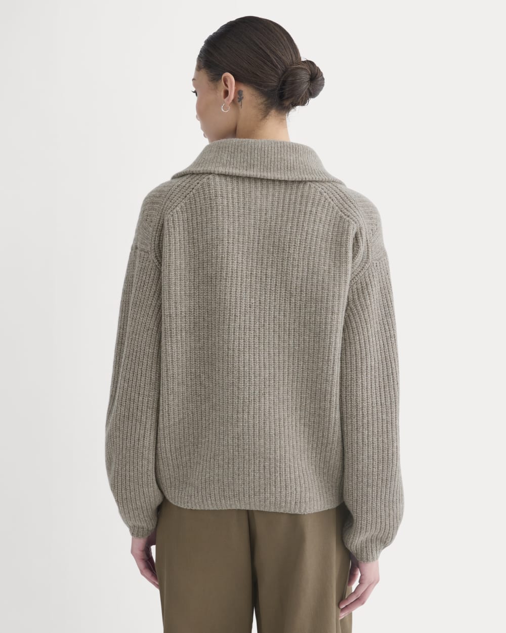 The Half-Zip Sweater in Luxe Merino | Heather Soft Taupe
