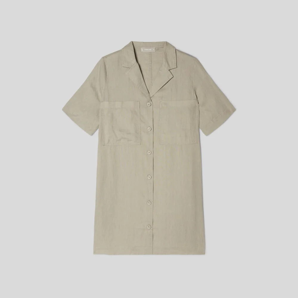 The Linen Workwear Dress | Seagrass
