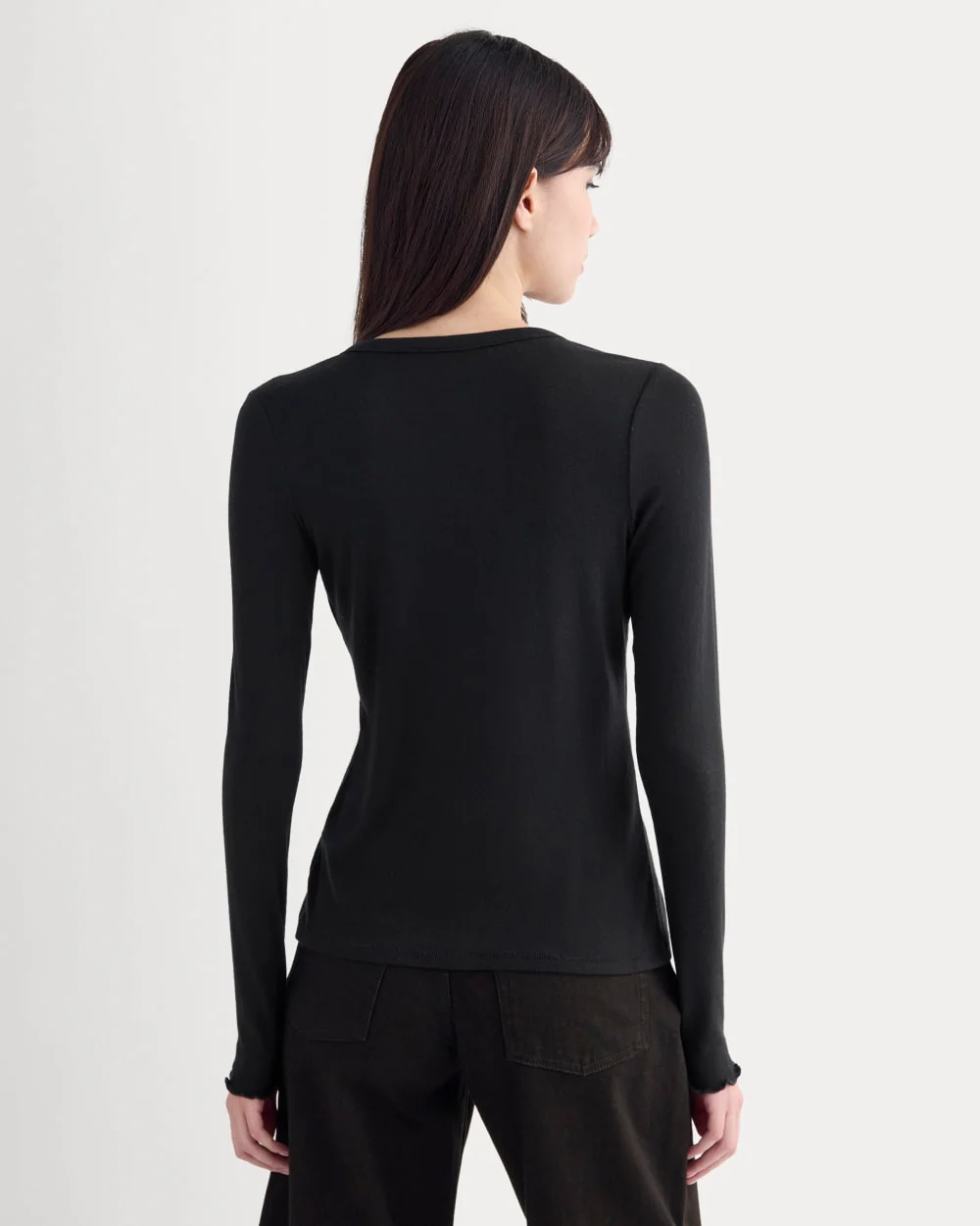 Sheer V-Neck Cardigan in Butterluxe | Black