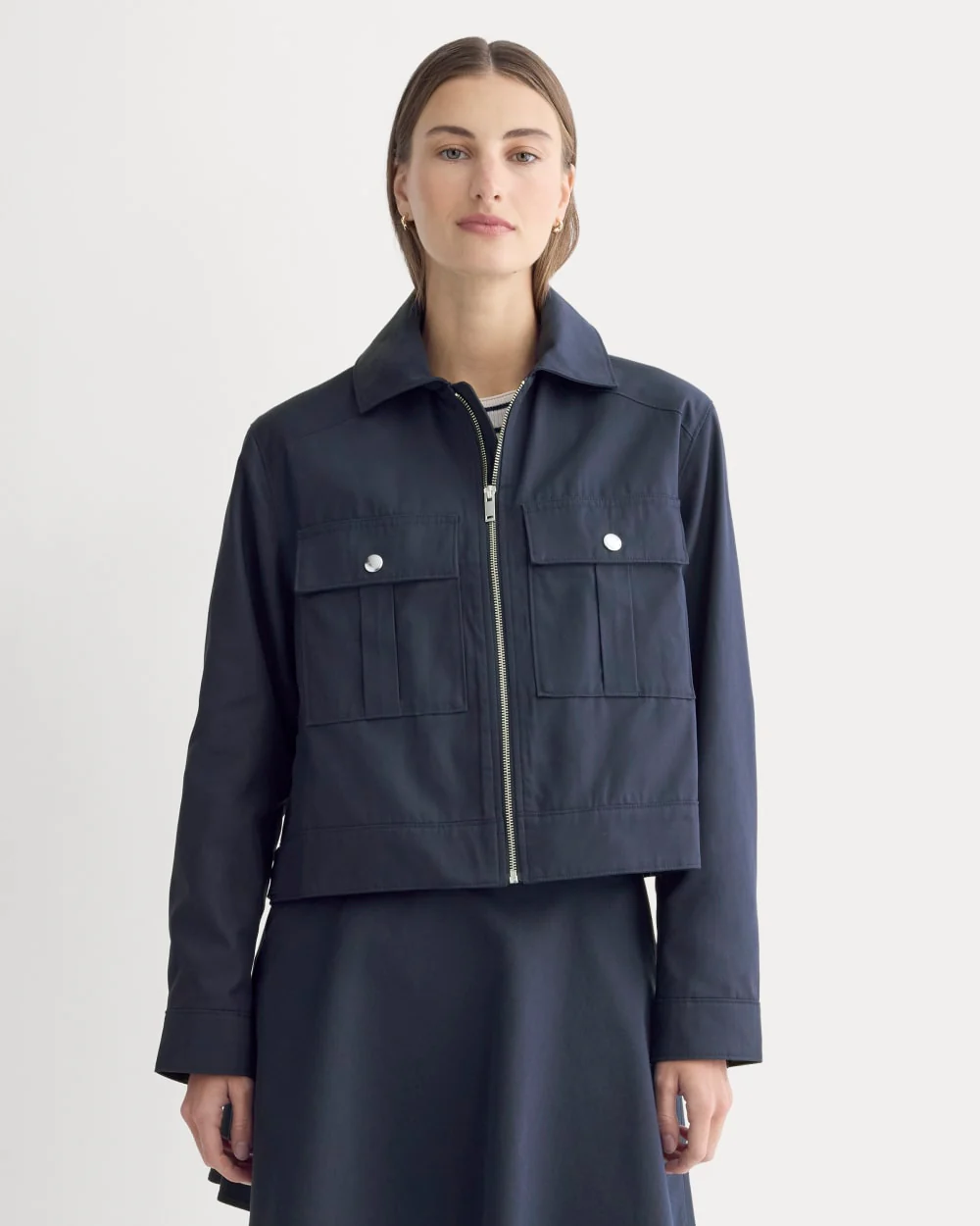 The Cropped Utility Jacket | Navy