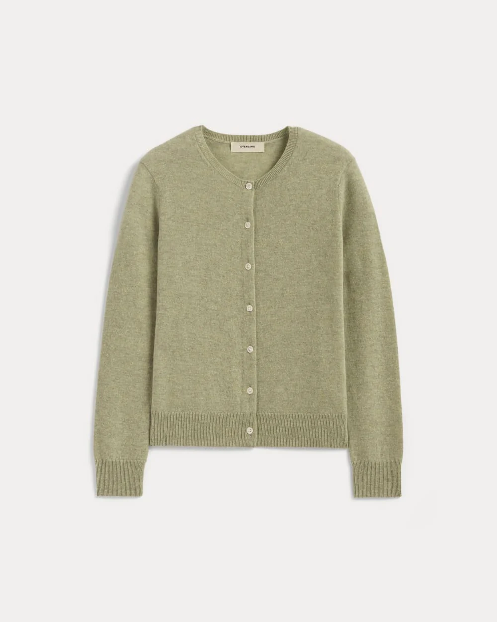 The Classic Cardigan in Cashmere | Light Heathered Moss
