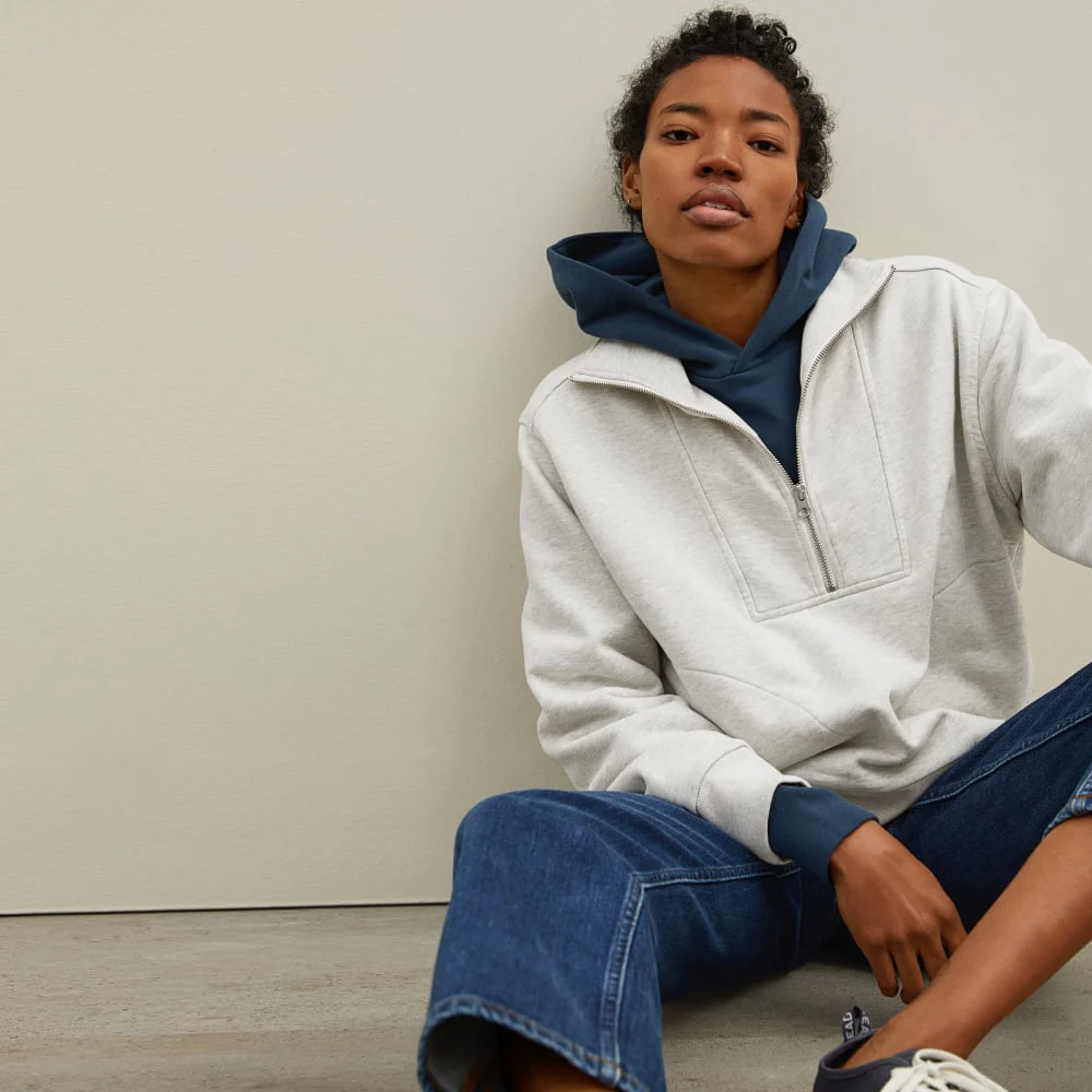 The Track Half-Zip | Light Heather Grey