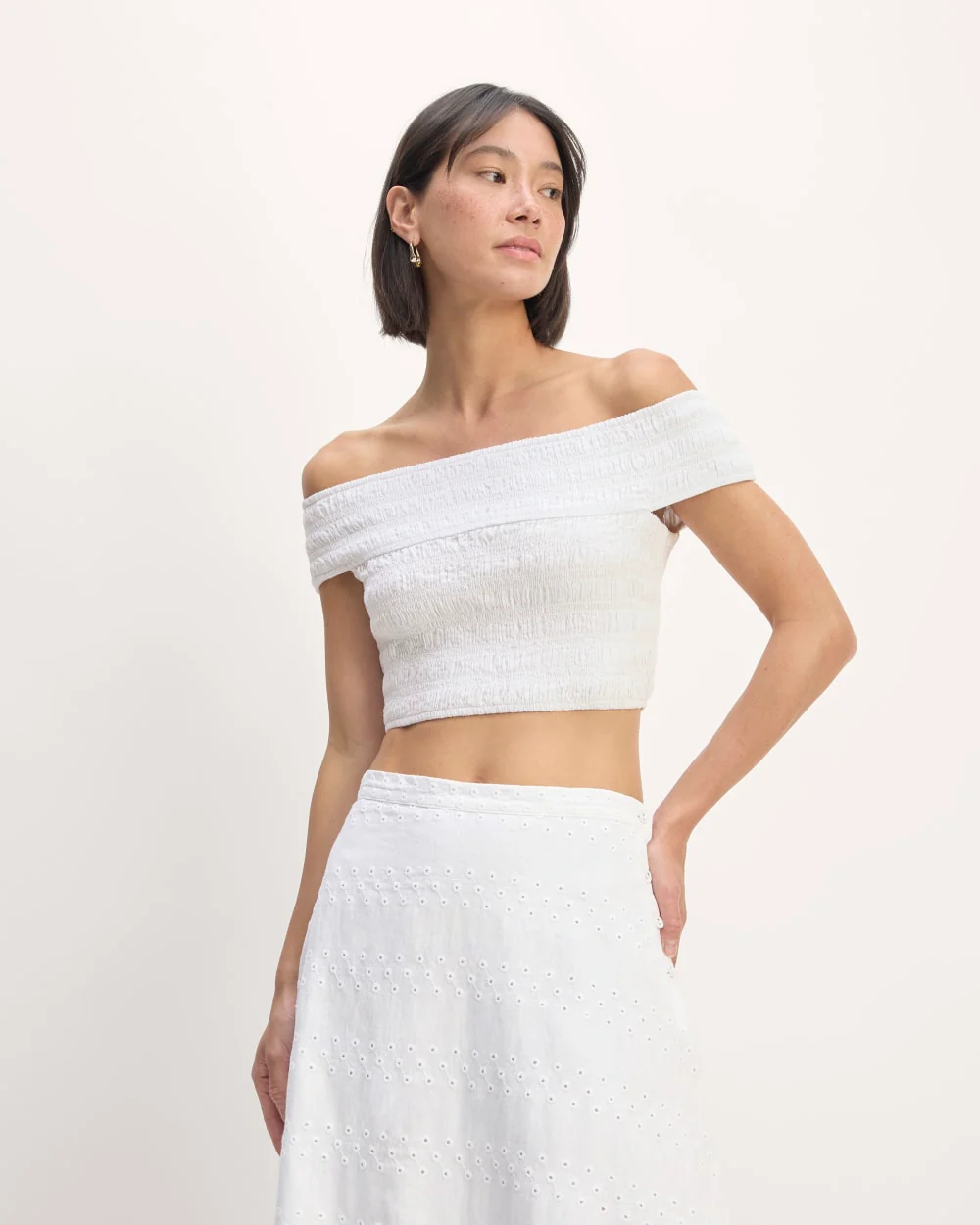 The Gauze Smock Top | White