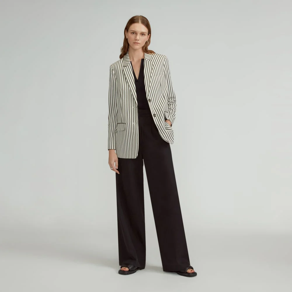 The Oversized Blazer in Buttersmooth | Ombre Stripe