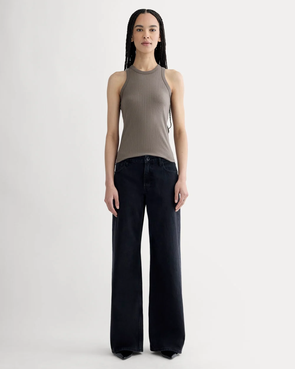 The Shimmy Cutaway Tank | Taupe