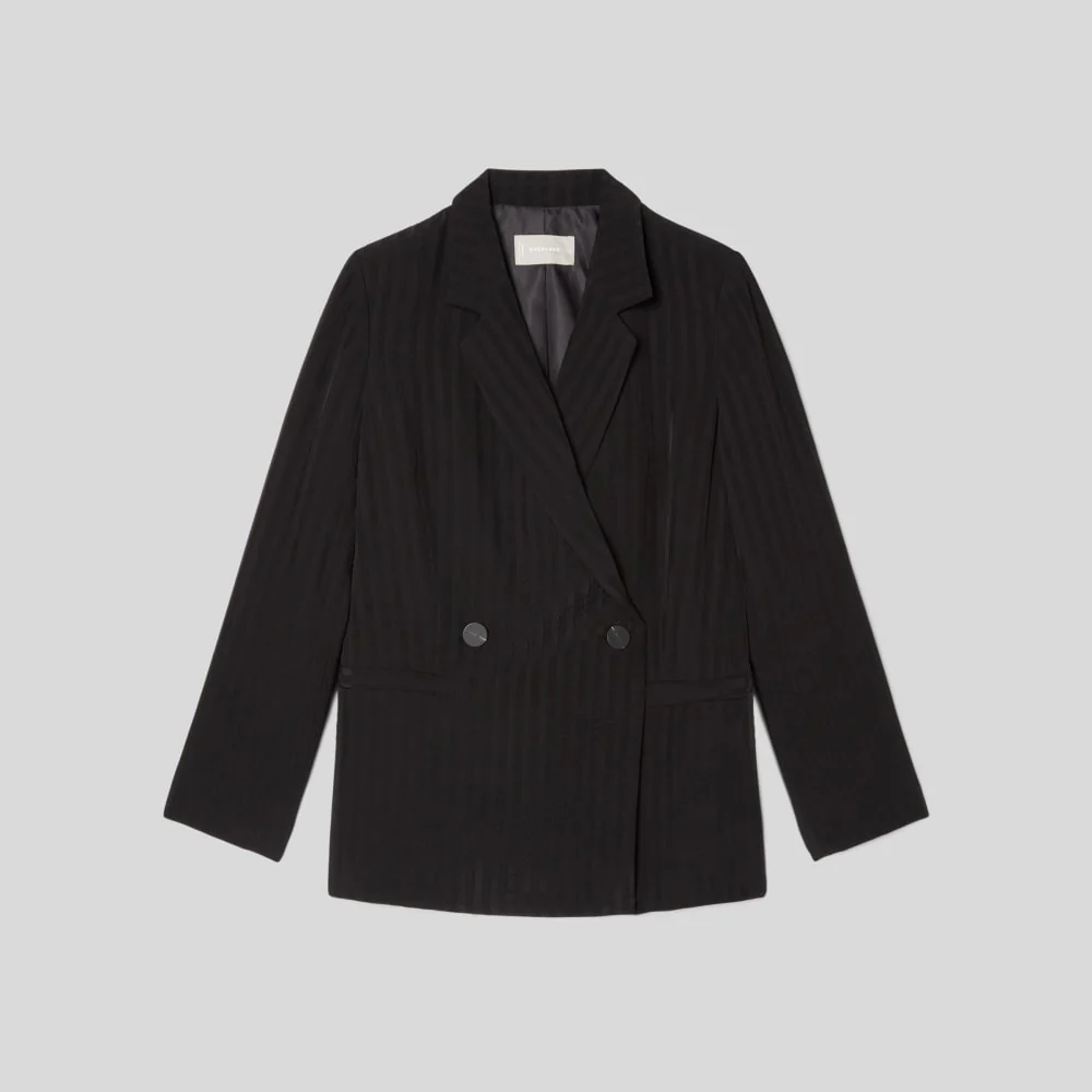 The Drapey City Stripe Blazer | Black