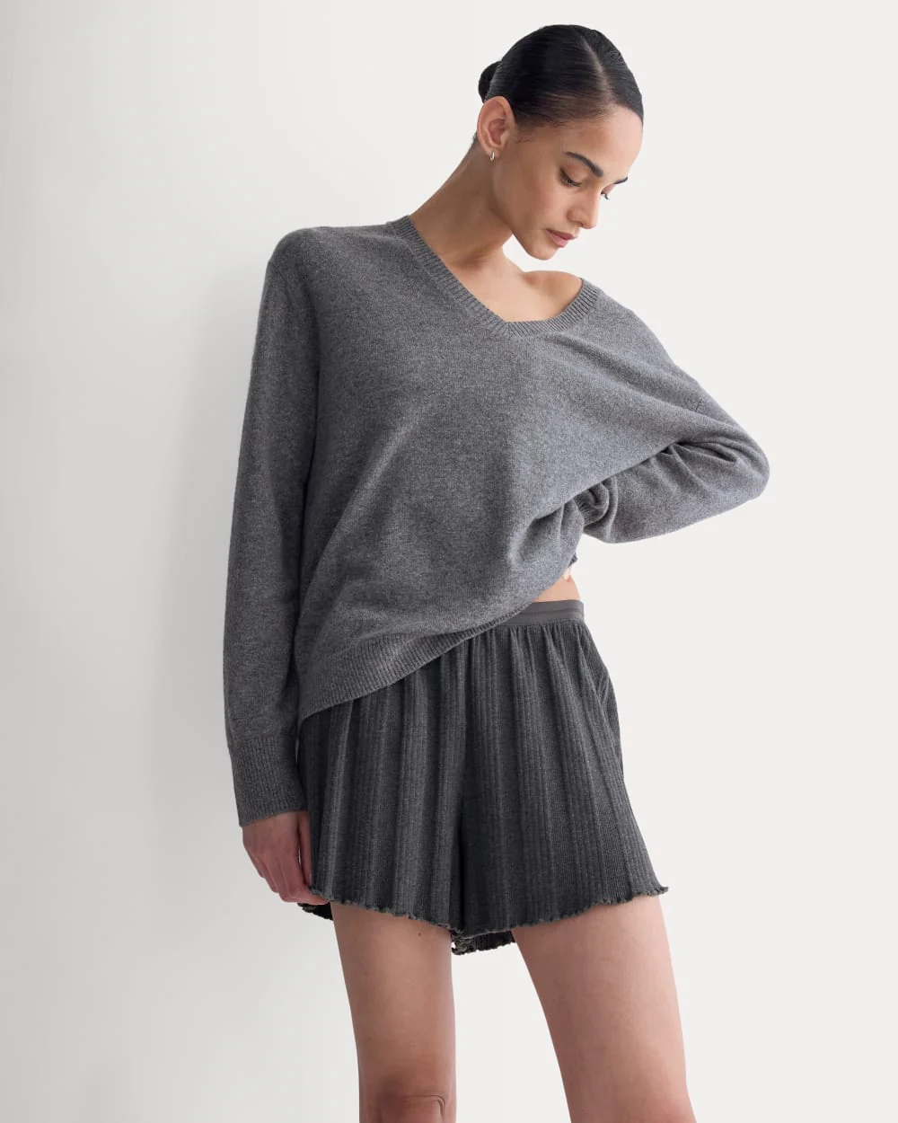 Lounge Rib Short | Heathered Soot