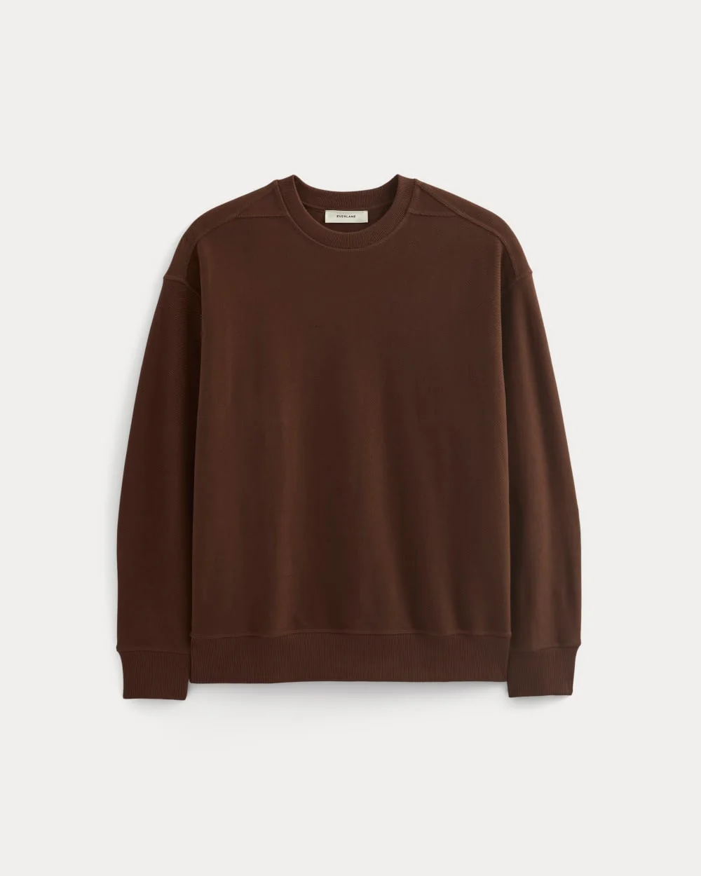 Twill Terry Jacquard Crew Sweatshirt | Dark Mahogany