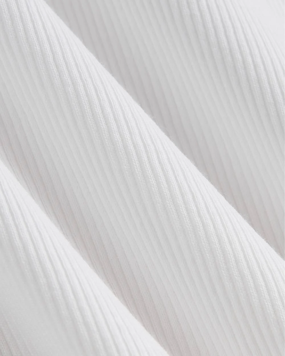 The Luxe Rib Funnel-Neck Tank | White