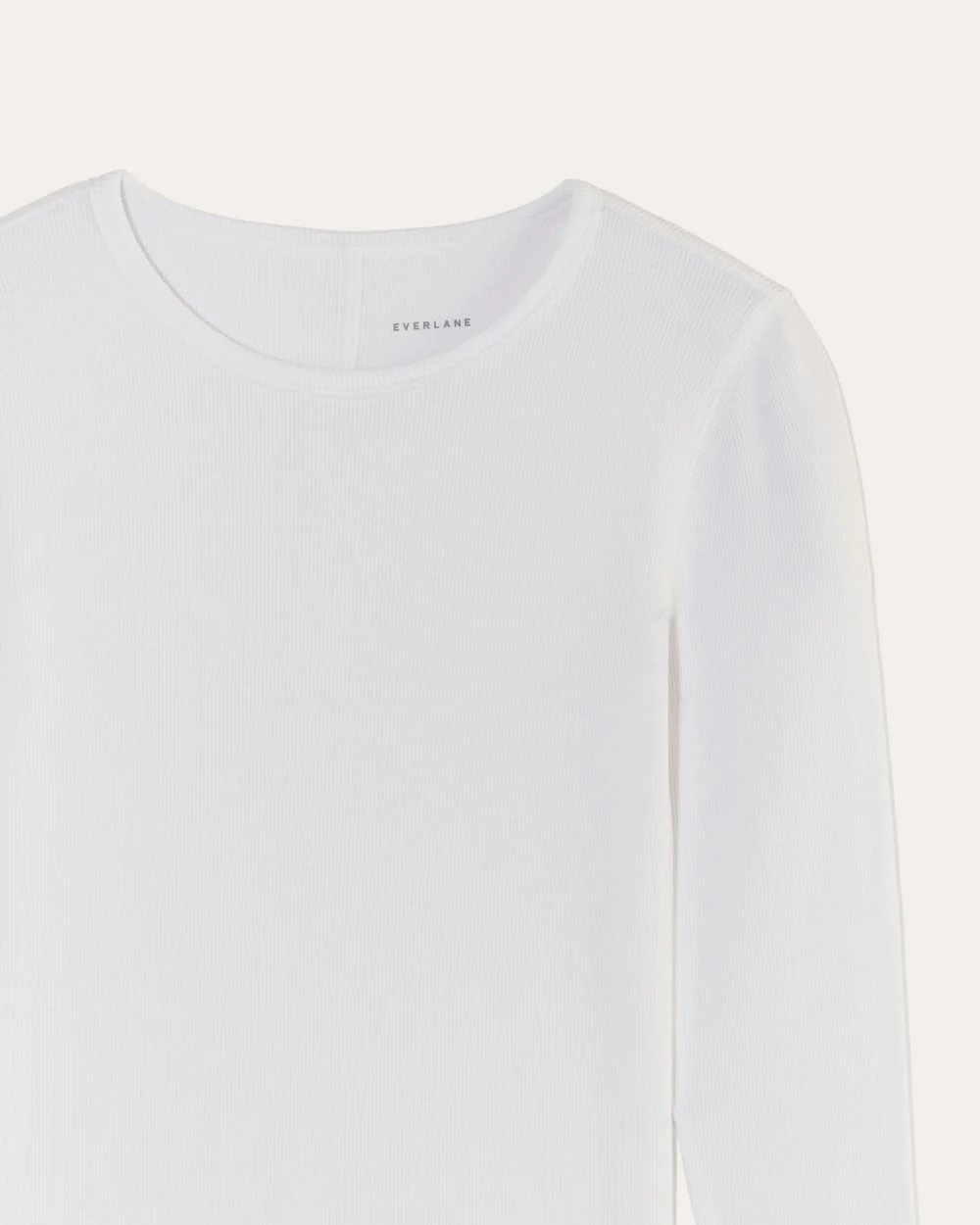 The Luxe Rib Long-Sleeve Crew | White