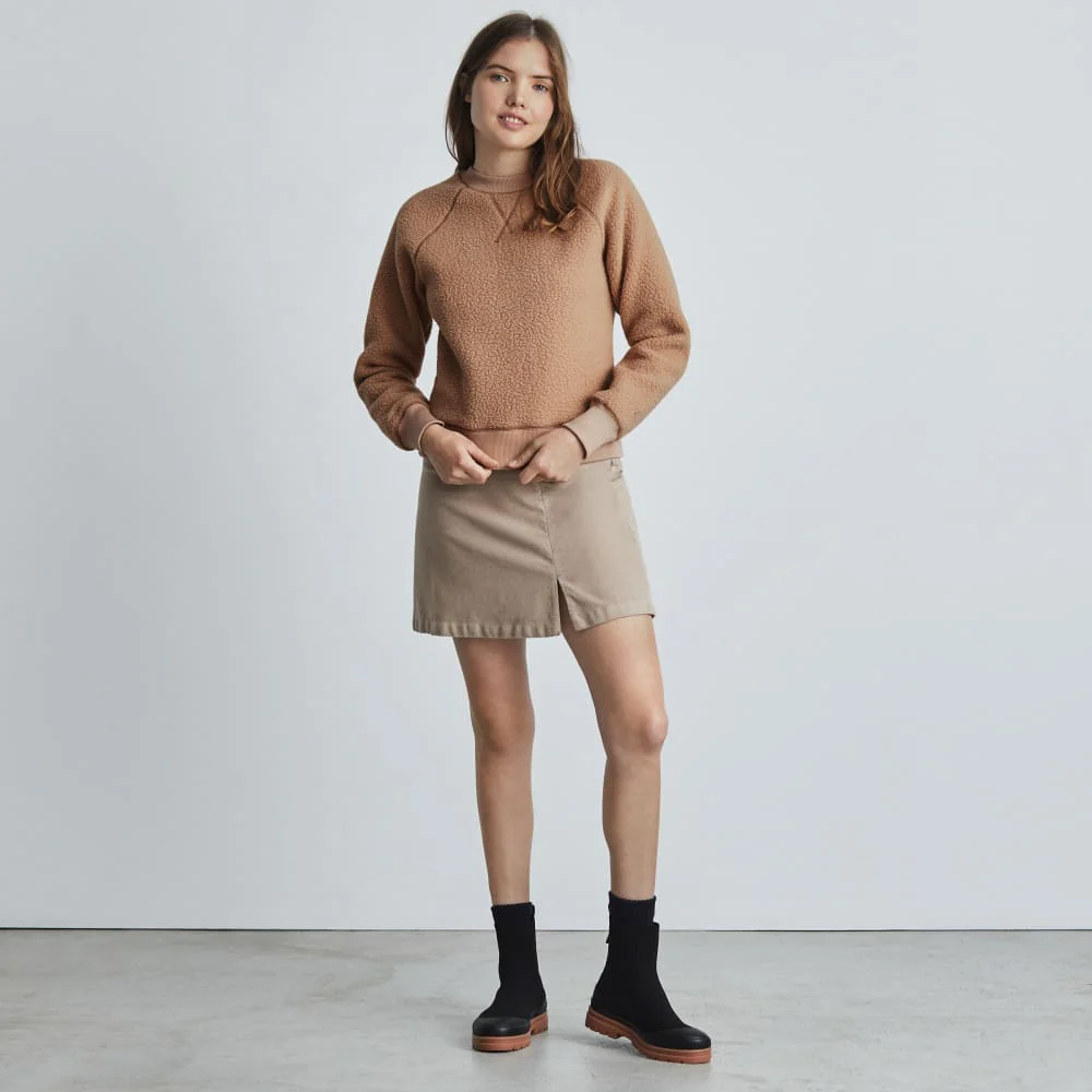 The ReNew Fleece Raglan Sweatshirt | Camel