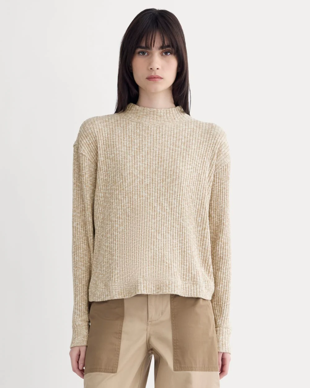 The Cozy Rib Funnel-Neck | Cornstalk / Bone Twist