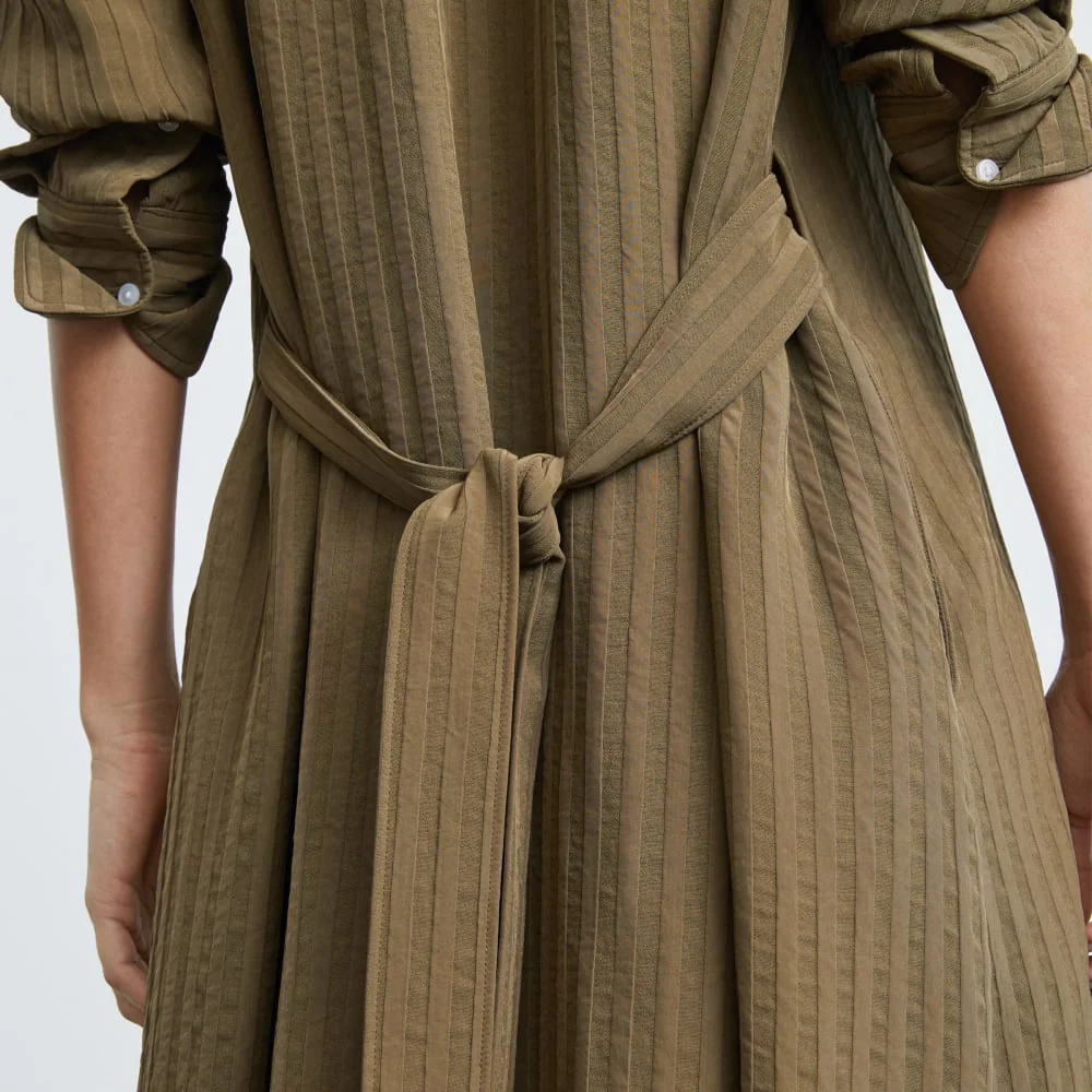 The City Stripe Draped Shirt Dress | Beech