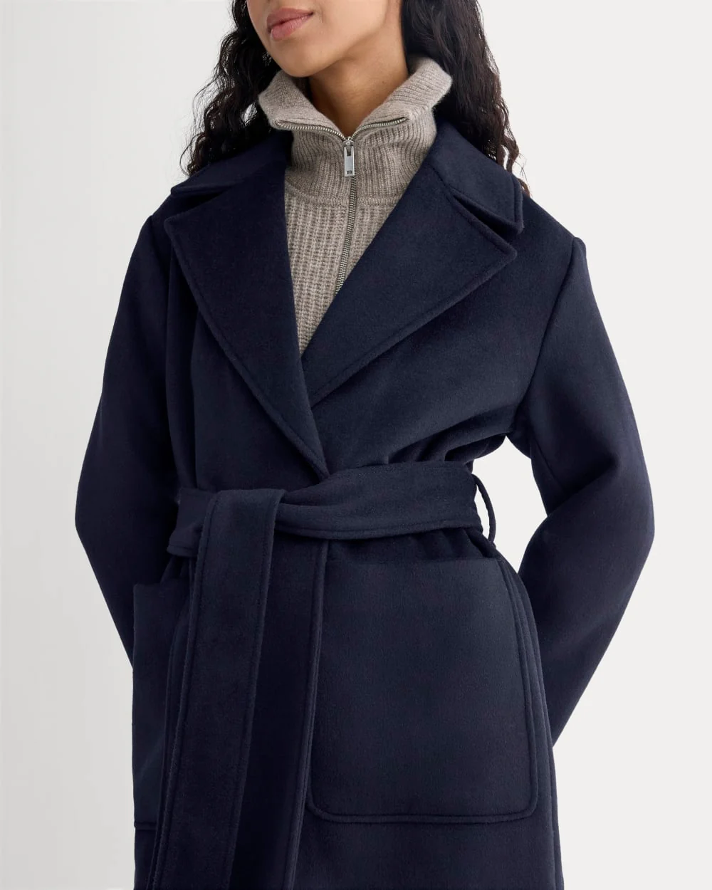 ReWool Belted Blanket Coat | Deep Navy