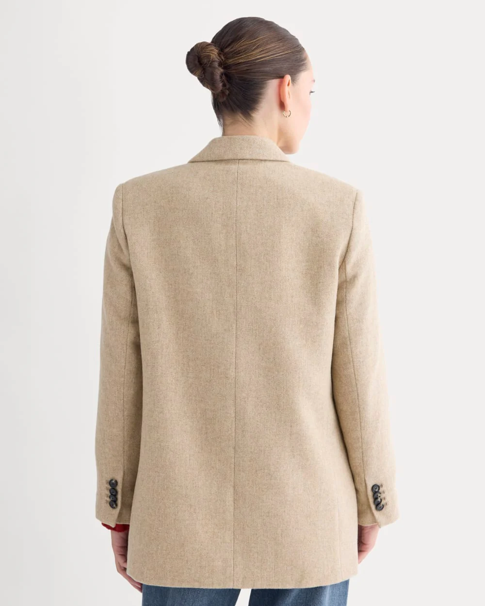 The Oversized Blazer in Wool | Taupe Herringbone